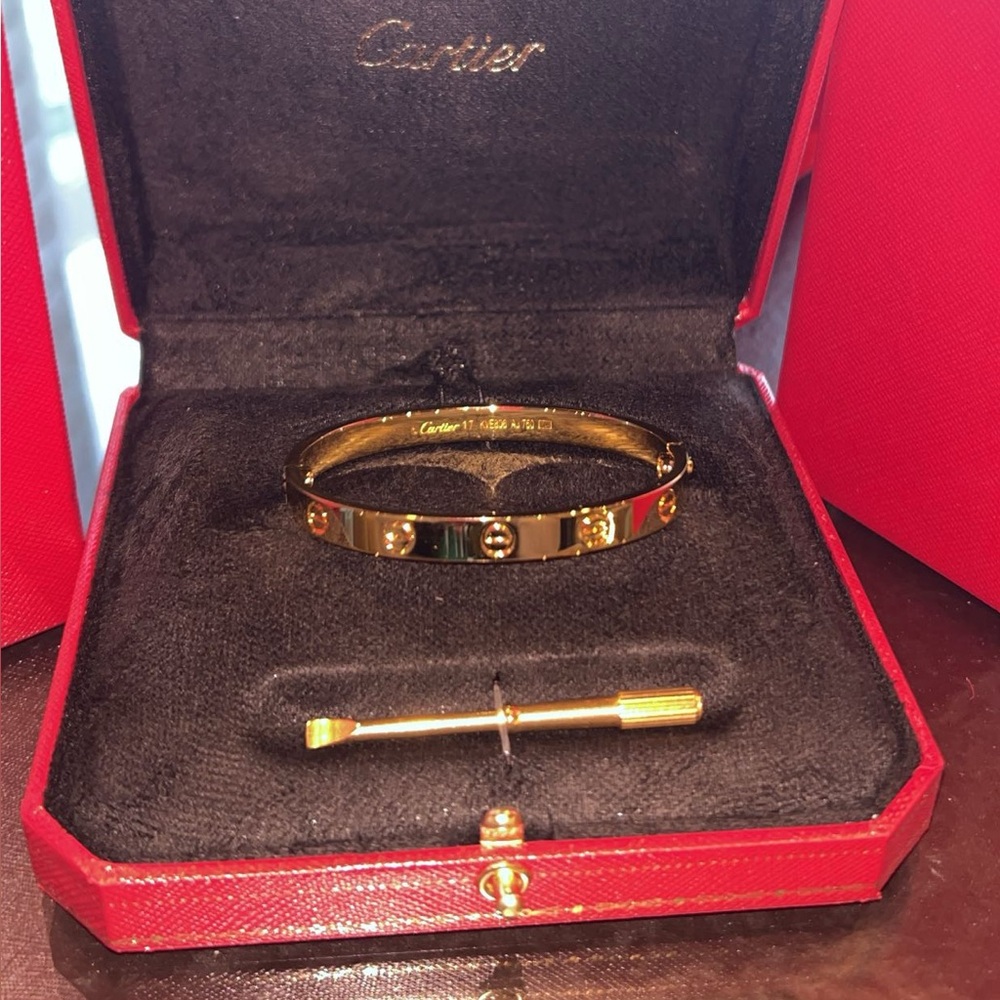Cartier Gold Love Bracelet with Matching Gold Screwdriver